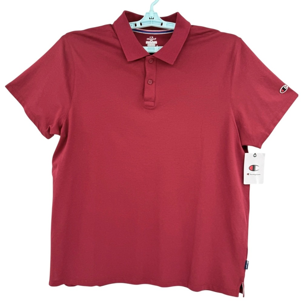 Champion Men's Cardinal Red Short Sleeve Classic Fit Polo Shirt Size XL NWT